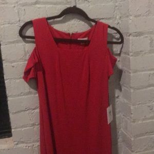 Calvin Klein Red Cold-Shoulder Dress